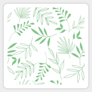 Green leaves pattern Sticker